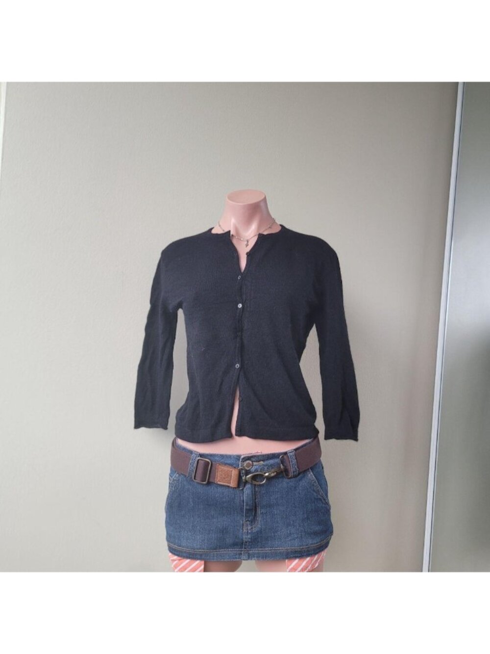 Esprit Cashmere & Merino Wool Blend Black 3/4 Sleeve Cardigan (S)